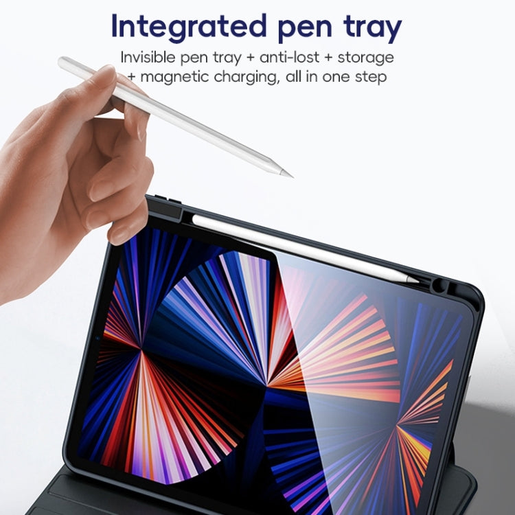 For iPad 2025 / 2022 ZGA Tri-Fold 360 Rotation Smart Leather Tablet Case(Black) by ZGA