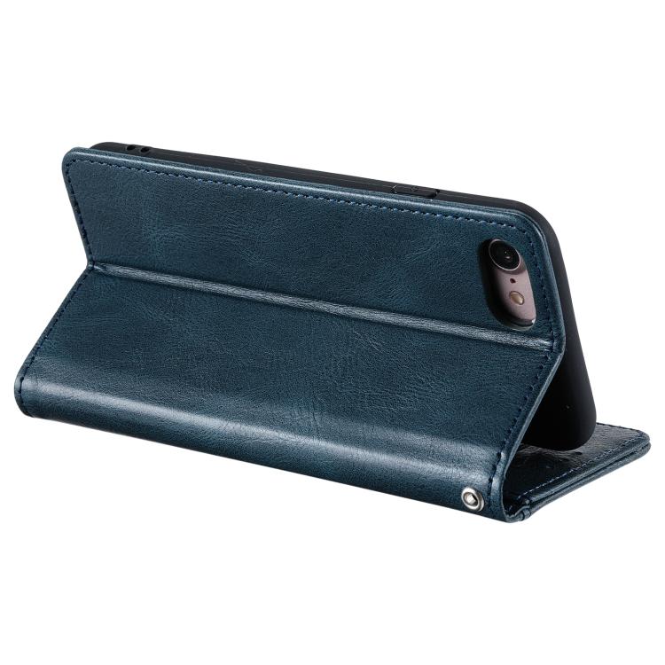 For iPhone 16e Simple 6-Card Wallet Leather Phone Case(Navy Blue) by bashfashion