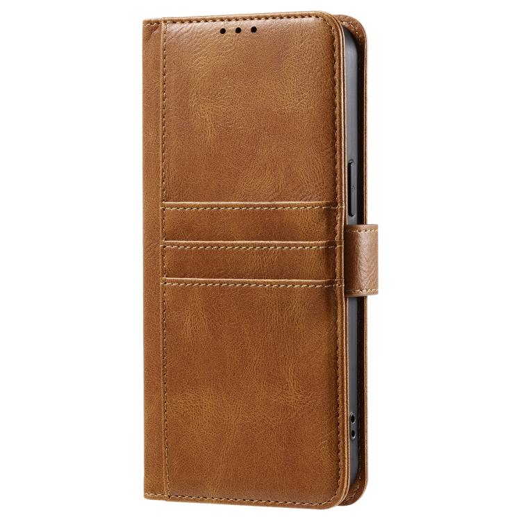 For iPhone 16e Simple 6-Card Wallet Leather Phone Case(Brown) by bashfashion