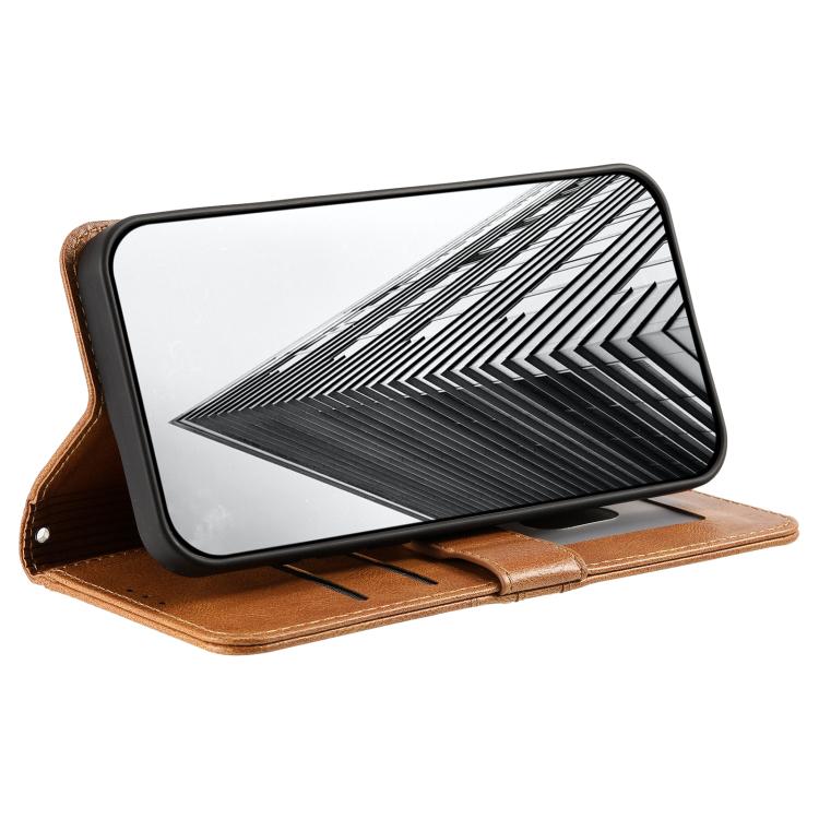 For iPhone 16e Simple 6-Card Wallet Leather Phone Case(Brown) by bashfashion