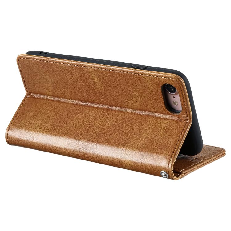 For iPhone 16e Simple 6-Card Wallet Leather Phone Case(Brown) by bashfashion