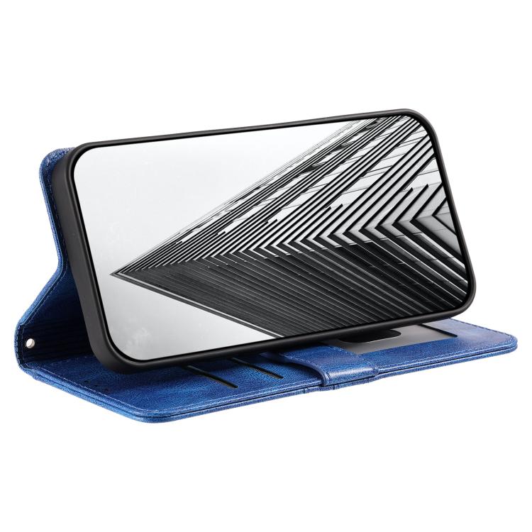 For iPhone 16e Simple 6-Card Wallet Leather Phone Case(Blue) by bashfashion