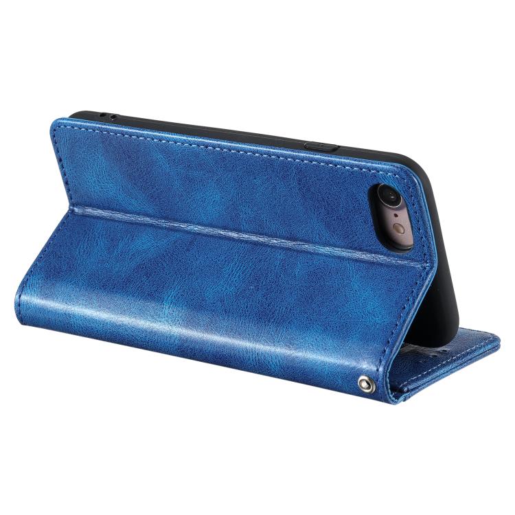 For iPhone 16e Simple 6-Card Wallet Leather Phone Case(Blue) by bashfashion