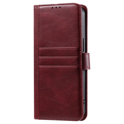 For iPhone 16e Simple 6-Card Wallet Leather Phone Case(Wine Red) by bashfashion