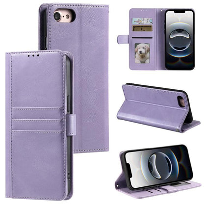 For iPhone 16e Simple 6-Card Wallet Leather Phone Case(Purple) by bashfashion