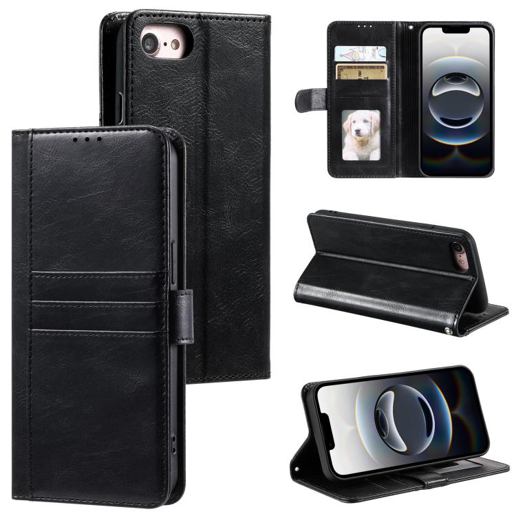 For iPhone 16e Simple 6-Card Wallet Leather Phone Case(Black) by bashfashion