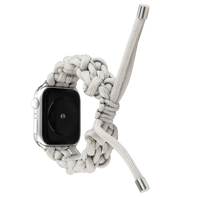 For Apple Watch Ultra 2 49mm Screw Nut Braided Paracord Watch Band(White) by bashfashion