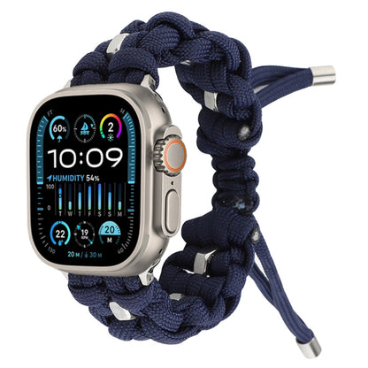 For Apple Watch Ultra 49mm Screw Nut Braided Paracord Watch Band(Blue) by bashfashion