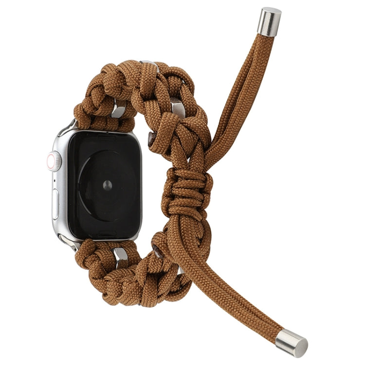 For Apple Watch Ultra 49mm Screw Nut Braided Paracord Watch Band(Coffee) by bashfashion