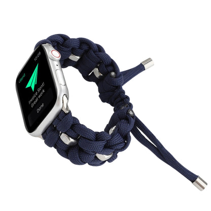 For Apple Watch SE 2022 44mm Screw Nut Braided Paracord Watch Band(Blue) by bashfashion