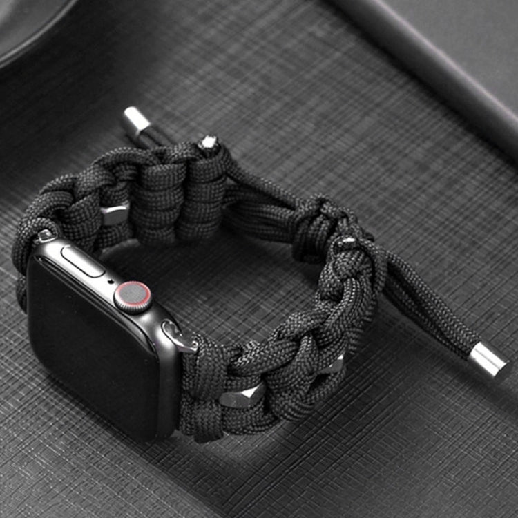 For Apple Watch Series 6 40mm Screw Nut Braided Paracord Watch Band(Black) by bashfashion