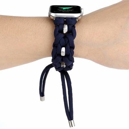 For Apple Watch Series 6 40mm Screw Nut Braided Paracord Watch Band(Blue) by bashfashion
