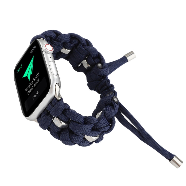 For Apple Watch Series 6 44mm Screw Nut Braided Paracord Watch Band(Blue) by bashfashion