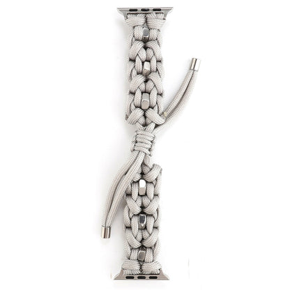 For Apple Watch Series 6 44mm Screw Nut Braided Paracord Watch Band(White) by bashfashion