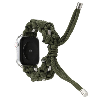 For Apple Watch Series 5 44mm Screw Nut Braided Paracord Watch Band(Green) by bashfashion