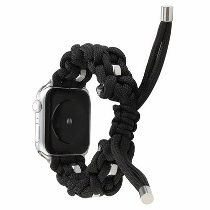 For Apple Watch Series 5 40mm Screw Nut Braided Paracord Watch Band(Black) by bashfashion
