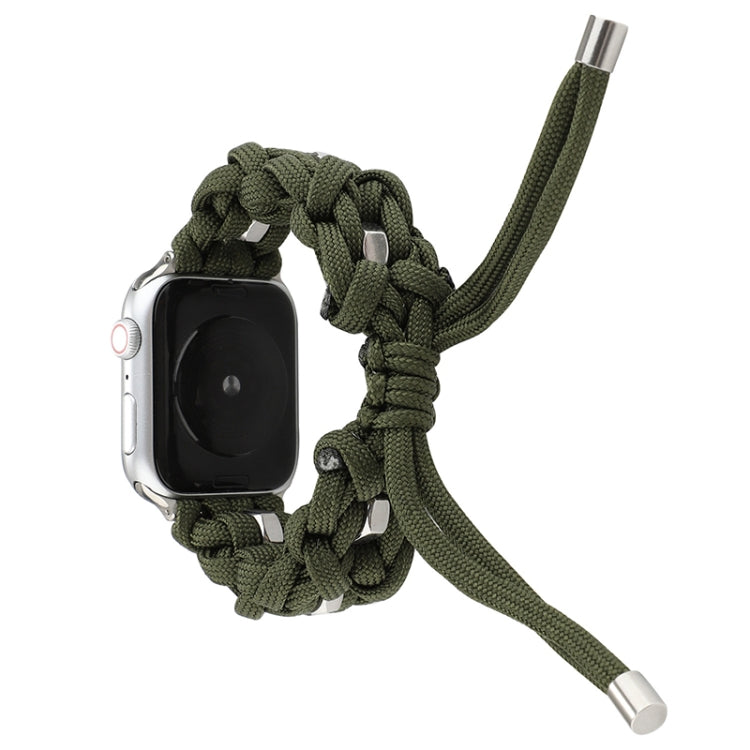 For Apple Watch Series 5 40mm Screw Nut Braided Paracord Watch Band(Green) by bashfashion