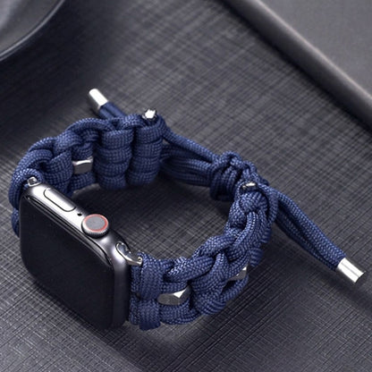For Apple Watch Series 4 40mm Screw Nut Braided Paracord Watch Band(Blue) by bashfashion