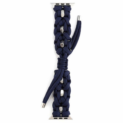 For Apple Watch Series 3 38mm Screw Nut Braided Paracord Watch Band(Blue) by bashfashion