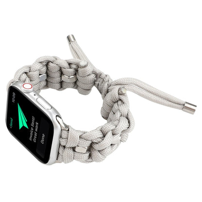 For Apple Watch Series 3 38mm Screw Nut Braided Paracord Watch Band(White) by bashfashion