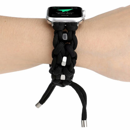For Apple Watch Series 2 42mm Screw Nut Braided Paracord Watch Band(Black) by bashfashion