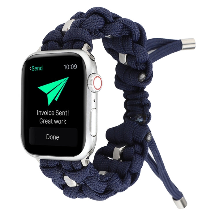 For Apple Watch Series 2 42mm Screw Nut Braided Paracord Watch Band(Blue) by bashfashion