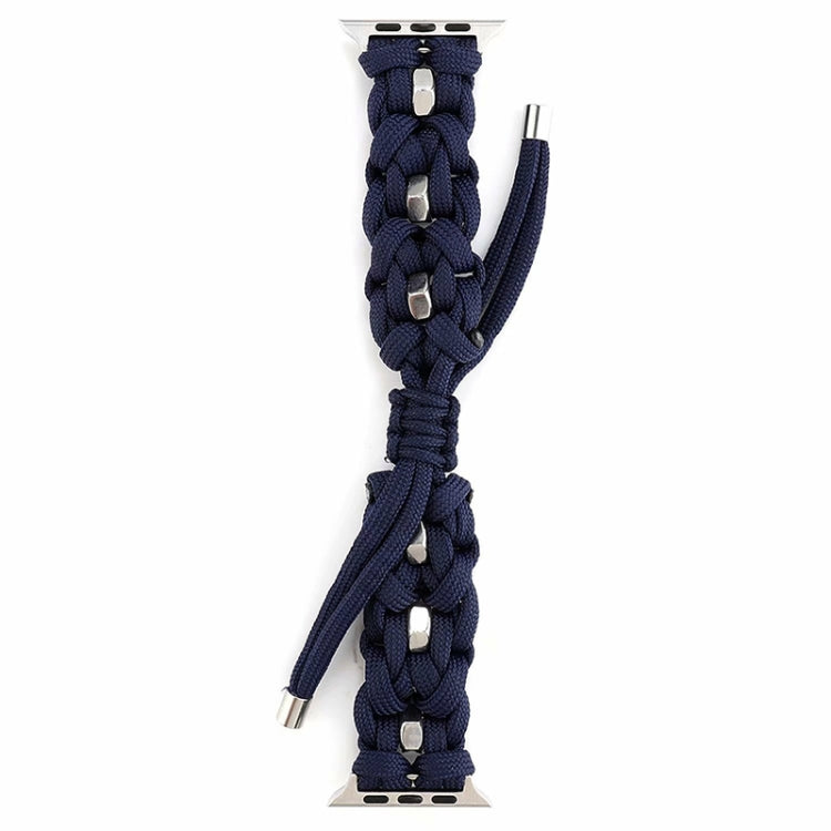 For Apple Watch Series 2 42mm Screw Nut Braided Paracord Watch Band(Blue) by bashfashion