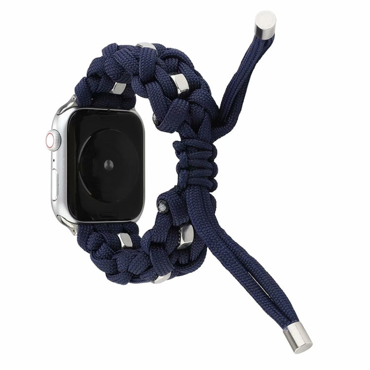 For Apple Watch Series 2 38mm Screw Nut Braided Paracord Watch Band(Blue) by bashfashion
