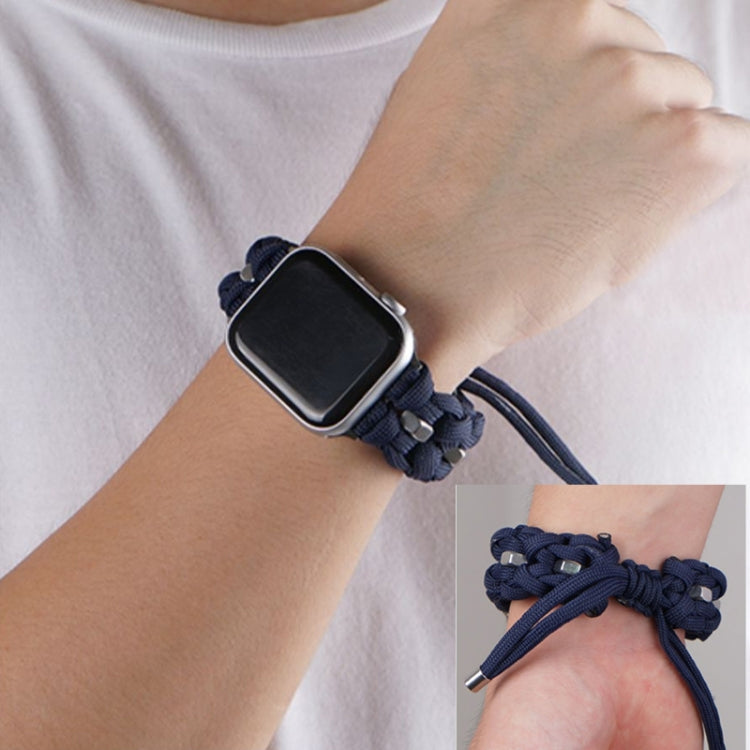 For Apple Watch Series 2 38mm Screw Nut Braided Paracord Watch Band(Blue) by bashfashion