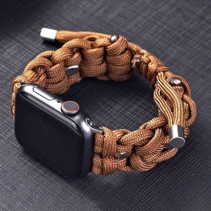 For Apple Watch Series 2 38mm Screw Nut Braided Paracord Watch Band(Coffee) by bashfashion