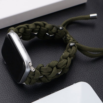 For Apple Watch Series 2 38mm Screw Nut Braided Paracord Watch Band(Green) by bashfashion