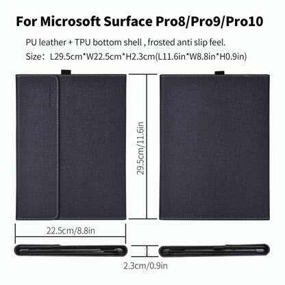 For Microsoft Surface Pro 10 Cloth Texture PC Tablet Protective Case(Black) by bashfashion