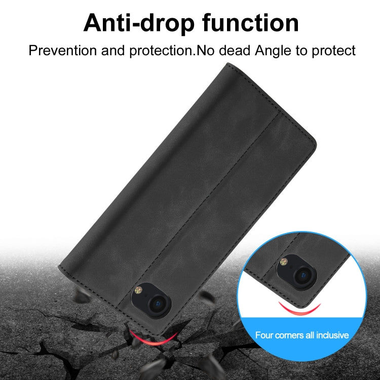 For iPhone 16e LC.IMEEKE Strong Magnetism Microfiber Leather Phone Case(Black) by LC.IMEEKE