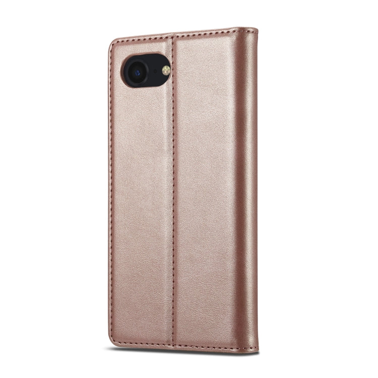 For iPhone 16e LC.IMEEKE Strong Magnetism Microfiber Leather Phone Case(Rose Gold) by LC.IMEEKE