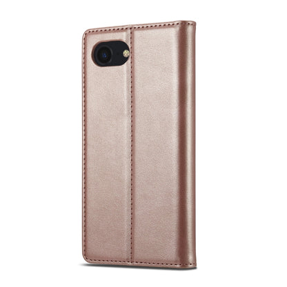 For iPhone 16e LC.IMEEKE Strong Magnetism Microfiber Leather Phone Case(Rose Gold) by LC.IMEEKE