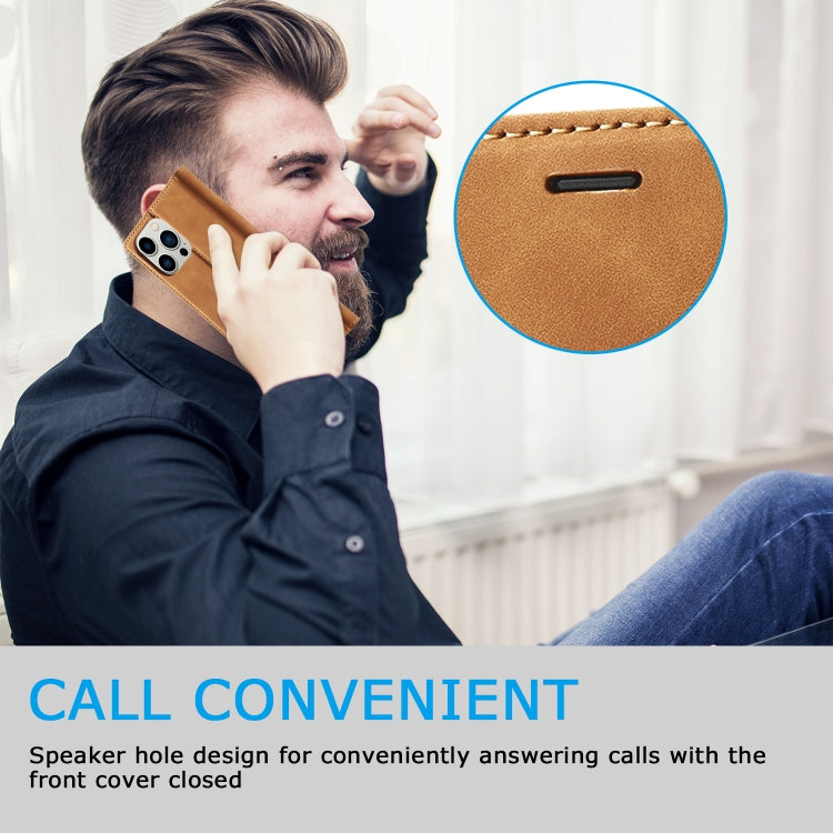 For iPhone 16 Pro LC.IMEEKE Strong Magnetism Microfiber Leather Phone Case(Brown) by LC.IMEEKE