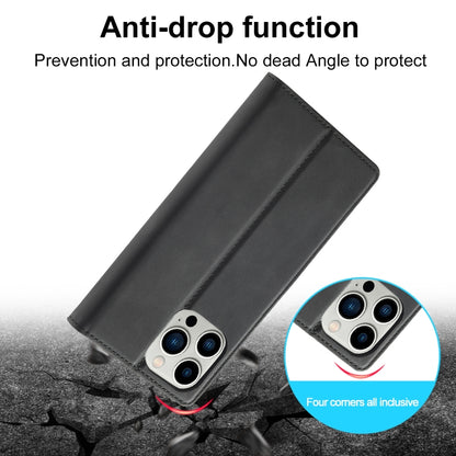 For iPhone 16 Pro Max LC.IMEEKE Strong Magnetism Microfiber Leather Phone Case(Black) by LC.IMEEKE