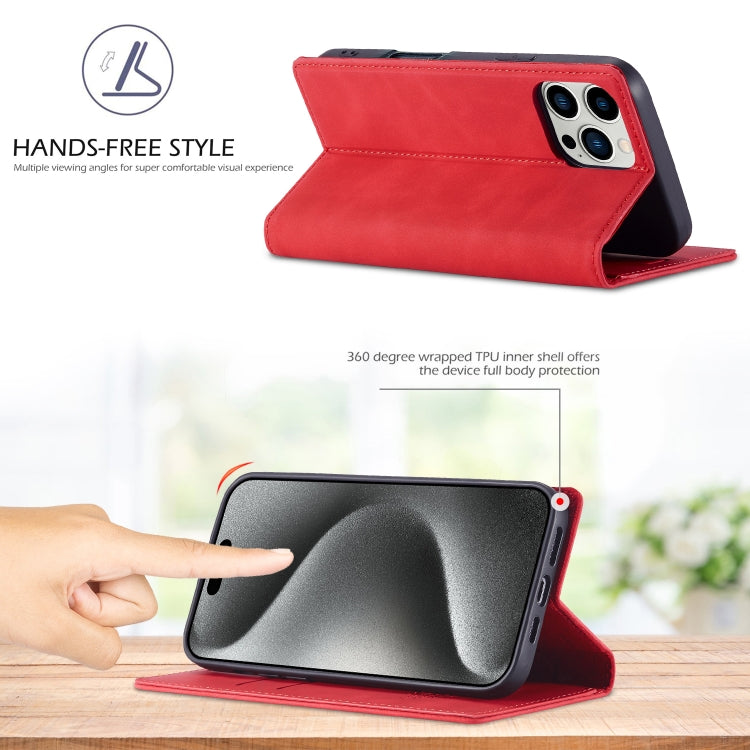 For iPhone 16 Pro Max LC.IMEEKE Strong Magnetism Microfiber Leather Phone Case(Red) by LC.IMEEKE