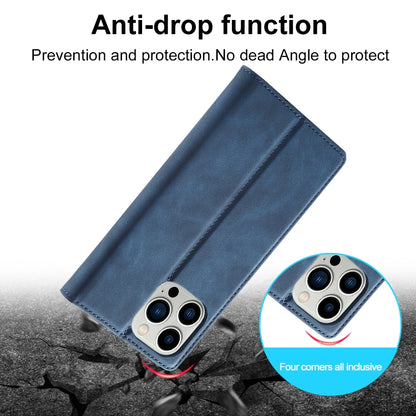 For iPhone 16 Pro Max LC.IMEEKE Strong Magnetism Microfiber Leather Phone Case(Blue) by LC.IMEEKE