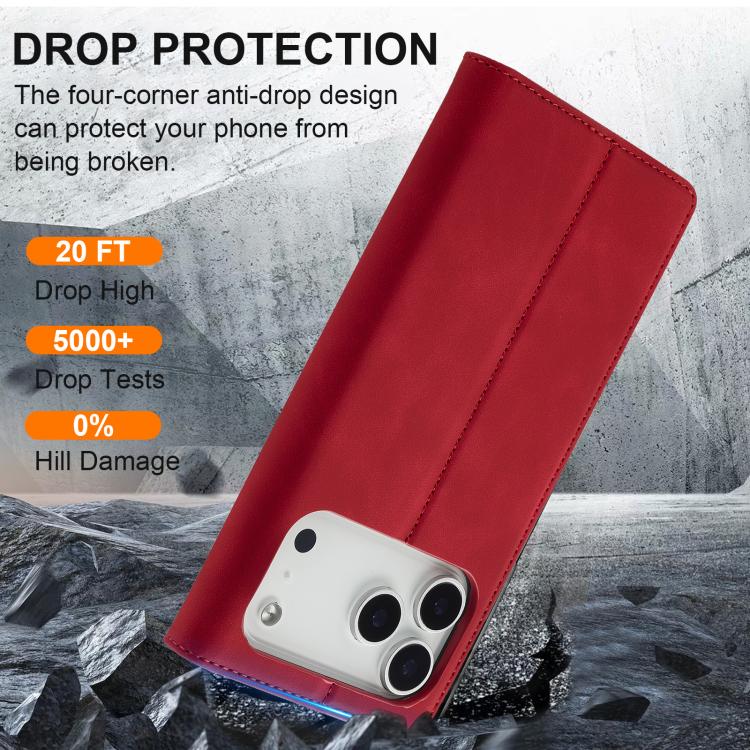 For iPhone 17 Pro Max LC.IMEEKE Strong Magnetism Microfiber Leather Phone Case(Red) by LC.IMEEKE