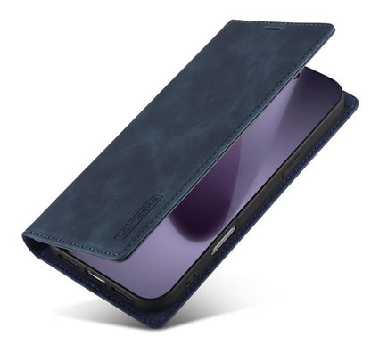 For iPhone 17 Pro Max LC.IMEEKE Strong Magnetism Microfiber Leather Phone Case(Blue) by LC.IMEEKE