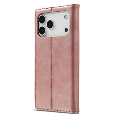 For iPhone 17 Pro Max LC.IMEEKE Strong Magnetism Microfiber Leather Phone Case(Rose Gold) by LC.IMEEKE
