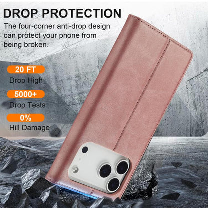 For iPhone 17 Pro Max LC.IMEEKE Strong Magnetism Microfiber Leather Phone Case(Rose Gold) by LC.IMEEKE