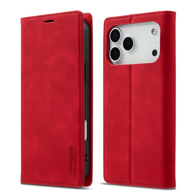 For iPhone 17 Pro LC.IMEEKE Strong Magnetism Microfiber Leather Phone Case(Red) by LC.IMEEKE