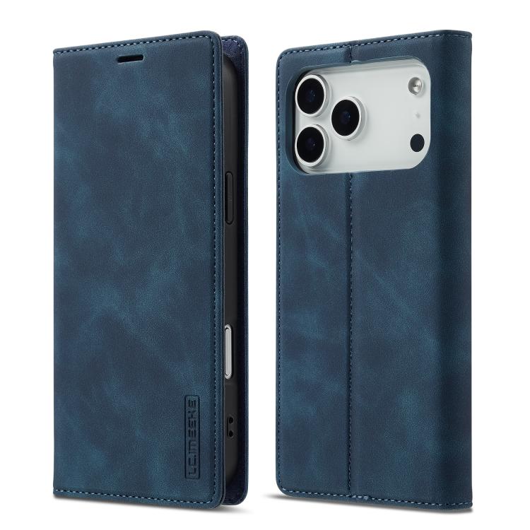 For iPhone 17 Pro LC.IMEEKE Strong Magnetism Microfiber Leather Phone Case(Blue) by LC.IMEEKE
