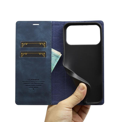 For iPhone 17 Pro LC.IMEEKE Strong Magnetism Microfiber Leather Phone Case(Blue) by LC.IMEEKE