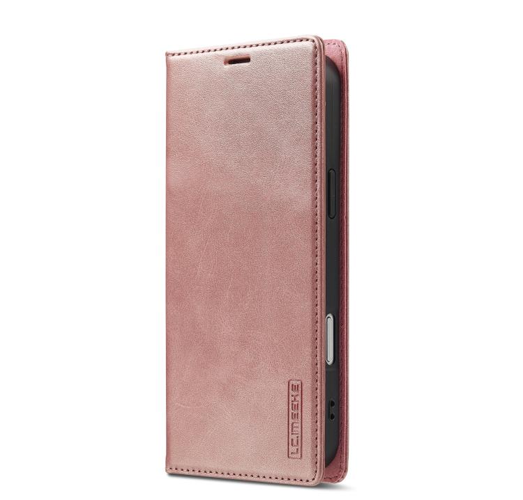 For iPhone 17 Pro LC.IMEEKE Strong Magnetism Microfiber Leather Phone Case(Rose Gold) by LC.IMEEKE