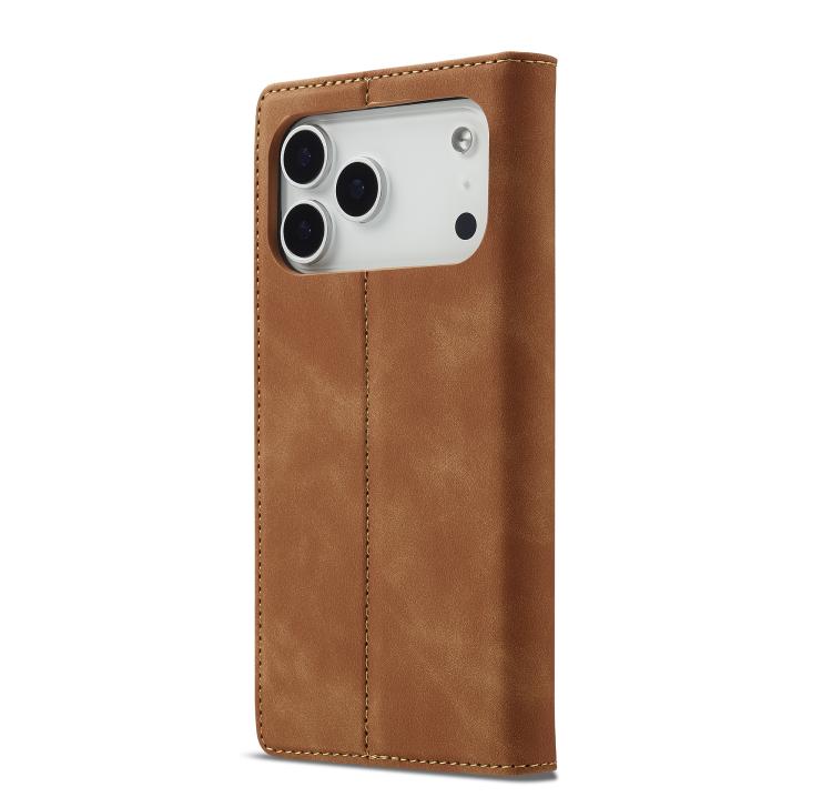For iPhone 17 Pro LC.IMEEKE Strong Magnetism Microfiber Leather Phone Case(Brown) by LC.IMEEKE