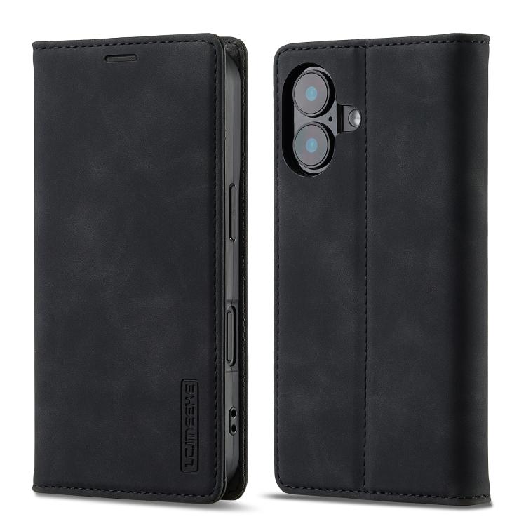 For iPhone 17 LC.IMEEKE Strong Magnetism Microfiber Leather Phone Case(Black) by LC.IMEEKE