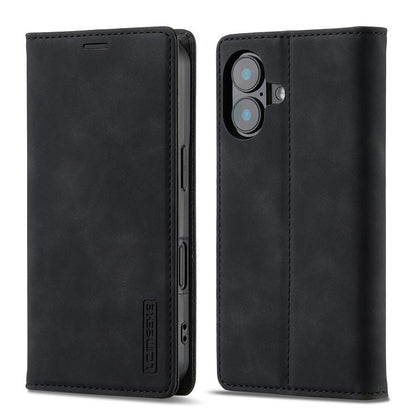 For iPhone 17 LC.IMEEKE Strong Magnetism Microfiber Leather Phone Case(Black) by LC.IMEEKE